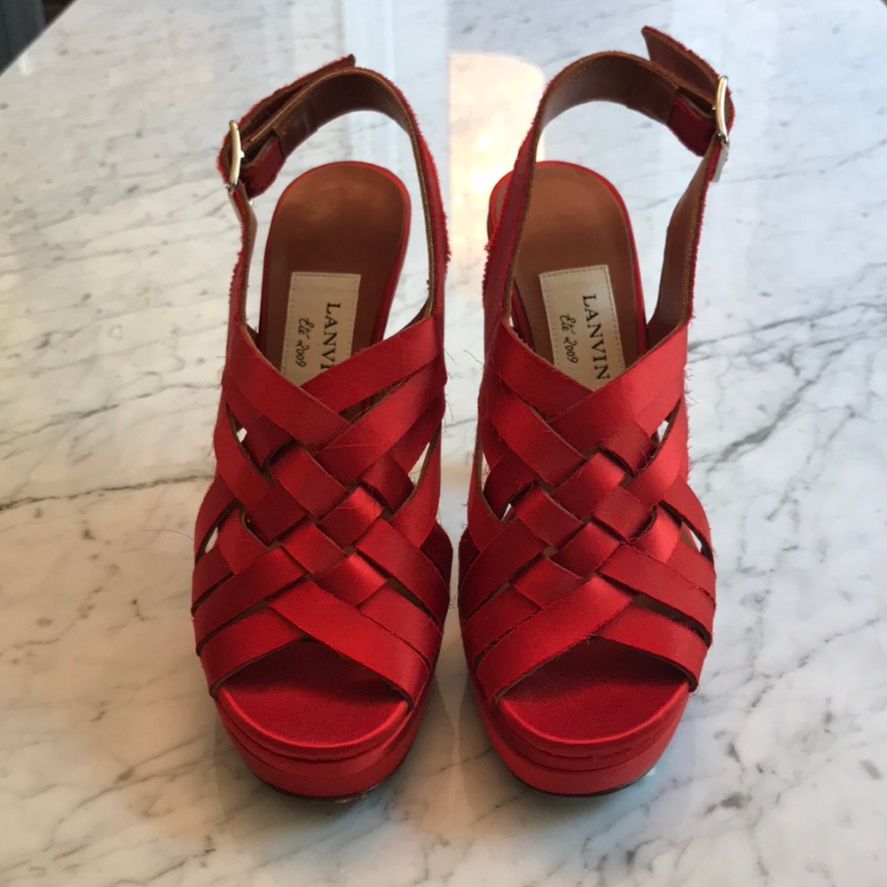 Lanvin Red Satin heels